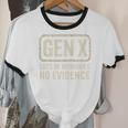 Gen X Lots Of Memories No Evidence Retro Nostalgia Unisex Cotton Ringer T-Shirt