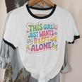 This Girl Just Wants To Be Left Alone Retro Nostalgia Unisex Cotton Ringer T-Shirt