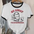 Go Away I´m Introverting Stay Home Socially Awkward Unisex Cotton Ringer T-Shirt Go Away I´m Introverting Stay Home Socially Awkward Unisex Cotton Ringer T-Shirt