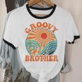 Groovy Brother 70s Aesthetic Nostalgia 1970's Retro Brother Unisex Cotton Ringer T-Shirt