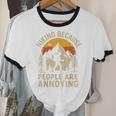Hiking Because People Are Annoying Introvert Unisex Cotton Ringer T-Shirt