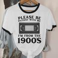 Over The Hill Please Be Patient I'm From The 1900s VHS Premium Tri-Blend Unisex Cotton Ringer T-Shirt