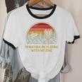 Id Rather Be Playing With My Disc Introvert Disc Golf Unisex Cotton Ringer T-Shirt