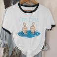 I'm Fine Drowning Thumbs Up Introvert Meme Humor Unisex Cotton Ringer T-Shirt
