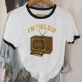 I'm This Old Please Rewind 80s 90s Nostalgia VHS VCR Unisex Cotton Ringer T-Shirt