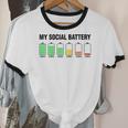 Introvert Cute My Social Battery Raglan Baseball Tee Unisex Cotton Ringer T-Shirt