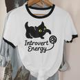 Introvert Energy Cat Love Cat Meme Unisex Cotton Ringer T-Shirt