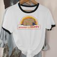 Introvert Me Happy Retro Sunset Capybara Tee Unisex Cotton Ringer T-Shirt
