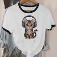 Introvert Mode Cat With Headphones Kitten Lover Unisex Cotton Ringer T-Shirt Introvert Mode Cat With Headphones Kitten Lover Unisex Cotton Ringer T-Shirt