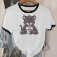 Introvert Panther And Coffee Lovers Unisex Cotton Ringer T-Shirt