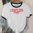 Introvert Valentines Day I Want You I Just Can't Flirt Unisex Cotton Ringer T-Shirt