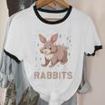 Introverted Rabbits Bunny Lover Rabbit Introvert Unisex Cotton Ringer T-Shirt