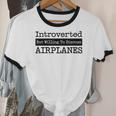 Introverted But Willing To Discuss Airplanes Aviation Unisex Cotton Ringer T-Shirt Introverted But Willing To Discuss Airplanes Aviation Unisex Cotton Ringer T-Shirt