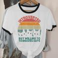 Introverted But Willing To Discuss Cats Unisex Cotton Ringer T-Shirt