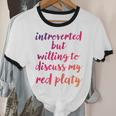 Introverted Willing To Discuss Red Platy Introvert Unisex Cotton Ringer T-Shirt