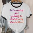 Introverted Willing To Discuss Standardbred Introvert Unisex Cotton Ringer T-Shirt Introverted Willing To Discuss Standardbred Introvert Unisex Cotton Ringer T-Shirt