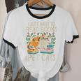 I Just Want To Read Books And Pet Cats Introvert Unisex Cotton Ringer T-Shirt