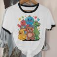 Kidcore Aesthetic Retro Vibes Colorful Cartoon Nostalgia Unisex Cotton Ringer T-Shirt