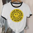 Be Kind Rewind Shirt Retro Nostalgia Sticker 80s 90s Tee Premium Tri-Blend Unisex Cotton Ringer T-Shirt