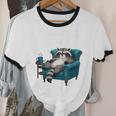 Lazy Raccoon Sarcastic Introvert Humor Japanese Animal Unisex Cotton Ringer T-Shirt