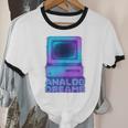 Lofi Reverie Analog Dreams Pixel 90s Desktop VHS Nostalgia Unisex Cotton Ringer T-Shirt