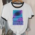 Lofi Reverie Analog Dreams Pixel 90s Desktop VHS Nostalgia Unisex Cotton Ringer T-Shirt