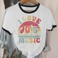I Love 70's Music Retro Style Nostalgia Cassette 1970s Party Unisex Cotton Ringer T-Shirt
