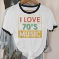 I Love 70's Music Retro Style Nostalgia Vibe 1970 70's Party Unisex Cotton Ringer T-Shirt