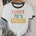 I Love 70's Music Retro Style Nostalgia Vibe 1970 70's Party Unisex Cotton Ringer T-Shirt