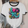 I Love The 70s Vintage Cassette Roller Vinyl Nostalgia 70s Unisex Cotton Ringer T-Shirt