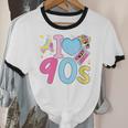 I Love 90's Retro Style Nostalgia Vibe 1990's Party Unisex Cotton Ringer T-Shirt