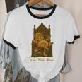Medieval Cat Sarcastic Queen Lazy King Introvert Kitty Unisex Cotton Ringer T-Shirt