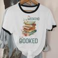 'My Weekend Is All Booked' Reading Book Introvert Librarian Unisex Cotton Ringer T-Shirt
