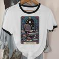 Mystical Library Book Reader The Introvert Tarot Card Unisex Cotton Ringer T-Shirt Mystical Library Book Reader The Introvert Tarot Card Unisex Cotton Ringer T-Shirt