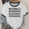 Naturally Introverted Selectively ExtrovertedIntrovert Joke Unisex Cotton Ringer T-Shirt