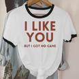I Like You But Got No Game Introvert Minimalist Joke Unisex Cotton Ringer T-Shirt