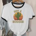 Not A Hugger Cactus Retro Sunset No Hugging Introvert Unisex Cotton Ringer T-Shirt