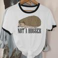 Not A Hugger Hedgehog Introvert Sarcasm Antisocial Unisex Cotton Ringer T-Shirt Not A Hugger Hedgehog Introvert Sarcasm Antisocial Unisex Cotton Ringer T-Shirt