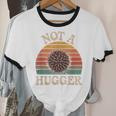 Not A Hugger Retro Sea Urchin Sarcastic Introvert Unisex Cotton Ringer T-Shirt