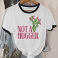 Not a Hugger Sarcastic Introvert Cactus Theme Women Unisex Cotton Ringer T-Shirt Not a Hugger Sarcastic Introvert Cactus Theme Women Unisex Cotton Ringer T-Shirt