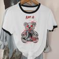 Not A Hugger Teddy Bear Antisocial Introvert Unisex Cotton Ringer T-Shirt Not A Hugger Teddy Bear Antisocial Introvert Unisex Cotton Ringer T-Shirt