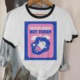 Not Today Cool Fun Cute Introvert Cat Character Unisex Cotton Ringer T-Shirt Not Today Cool Fun Cute Introvert Cat Character Unisex Cotton Ringer T-Shirt