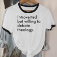 Theology Introvert Christian Conversation Starters Unisex Cotton Ringer T-Shirt Theology Introvert Christian Conversation Starters Unisex Cotton Ringer T-Shirt
