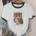 I Like Owls And Maybe 3 People Introvert Humor Casual Unisex Cotton Ringer T-Shirt