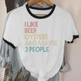 Oysters And Beer Lovers Introvert Quote Vintage Retro Unisex Cotton Ringer T-Shirt Oysters And Beer Lovers Introvert Quote Vintage Retro Unisex Cotton Ringer T-Shirt