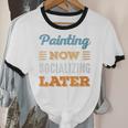 Painting Now Minimal Socializing Introvert Vintage Unisex Cotton Ringer T-Shirt Painting Now Minimal Socializing Introvert Vintage Unisex Cotton Ringer T-Shirt