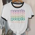 People Not a Big Fan Sarcastic Introvert Humor Unisex Cotton Ringer T-Shirt