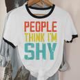 People Think I'm Shy I Introvert Unisex Cotton Ringer T-Shirt