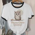 Please Chew Quieter Introvert Christmas Bird Lover Unisex Cotton Ringer T-Shirt