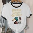 Please Chew Quieter Introvert Duck Lover Unisex Cotton Ringer T-Shirt Please Chew Quieter Introvert Duck Lover Unisex Cotton Ringer T-Shirt